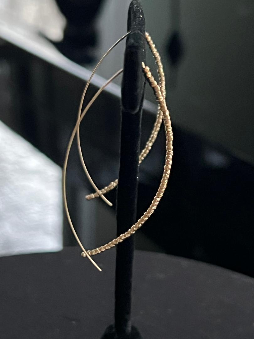 18K yellow gold half loop earrings = A Love Letter in Gold